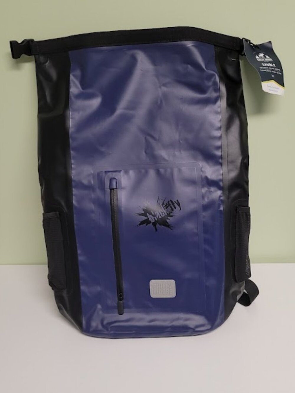 20 Liter Waterproof Dry Bag Backpack-Roll top Cooler-Storage Sack Blk/Blue-Hike
